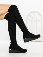 Cizme Dama cu Platforma YM-172 BLACK | H&D