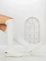 Cizme Dama cu Platforma YM-172 WHITE | H&D