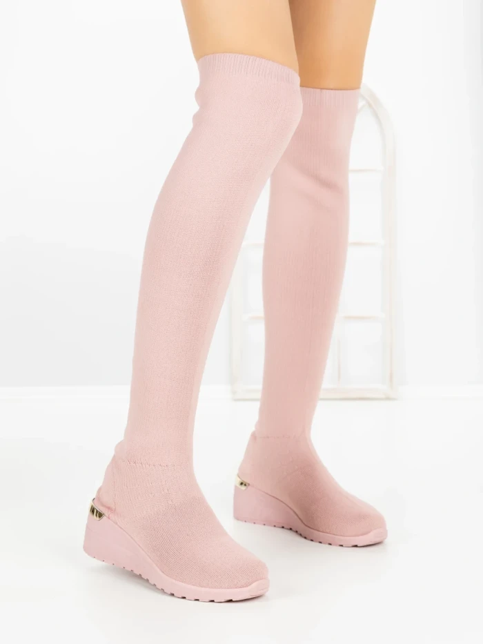 Cizme Dama cu Platforma YM-172 PINK | H&D