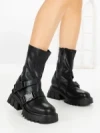 Ghete Dama cu Platforma YZ21-25 BLACK | H&D