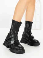 Ghete Dama cu Platforma YZ21-25 BLACK | H&D
