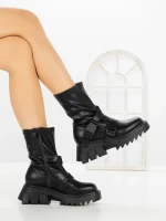 Ghete Dama cu Platforma YZ21-25 BLACK | H&D