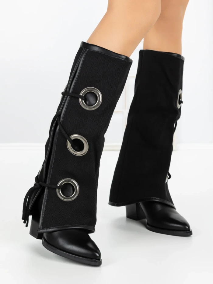 Cizme Dama cu Toc 6384 BLACK | SEASOND