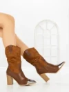 Botine cu Toc Gros 9964 CAMEL | SEASOND