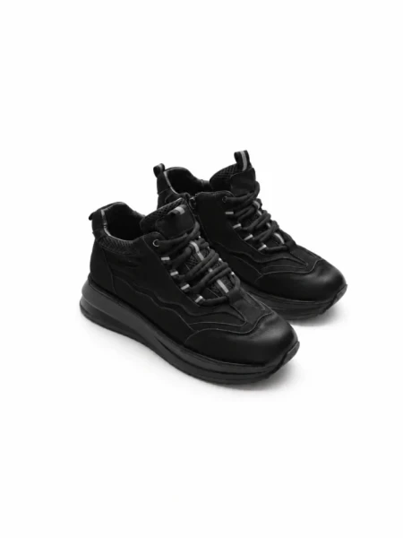 Ghete Dama din piele naturala A007 BLACK | ADVANCER