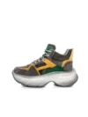 Pantofi Sport Dama din piele naturala HD7673 DARK GREEN-YELLOW | ADVANCER