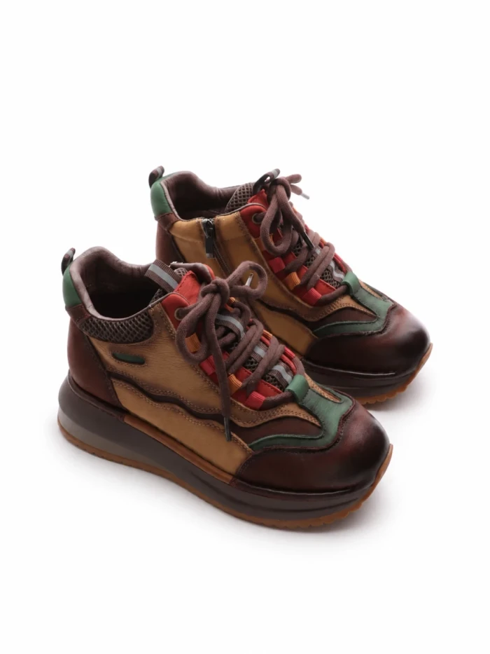 Ghete Dama din piele naturala A007-1 COFFEE-GREEN | ADVANCER