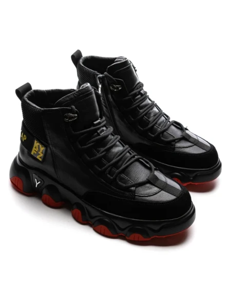 Ghete Barbati din piele naturala 1006-8 BLACK | ADVANCER
