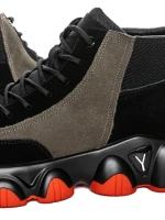 Ghete Barbati din piele naturala 1835 BLACK-KHAKI | ADVANCER