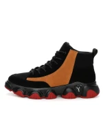Ghete Barbati din piele naturala 1835 BLACK-YELLOW | ADVANCER
