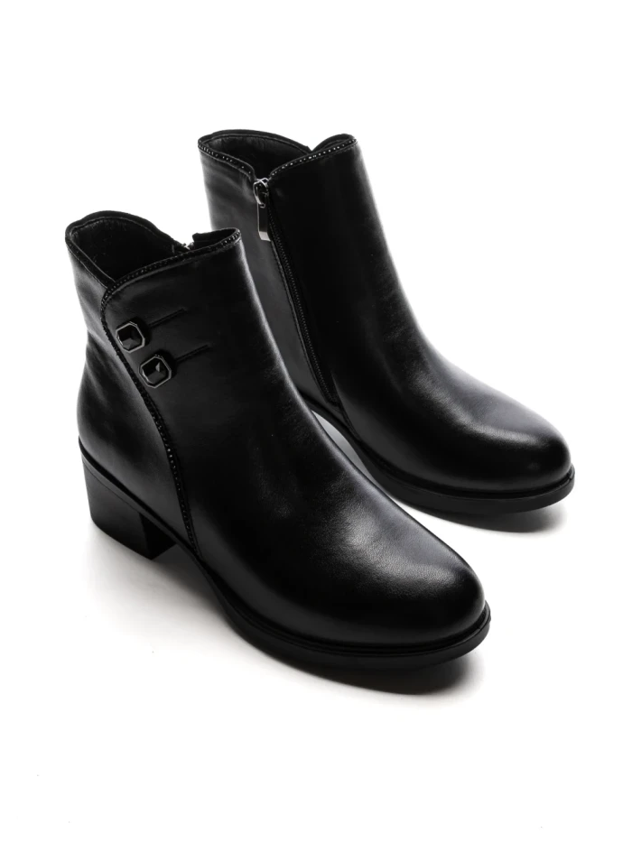 Ghete Dama din piele naturala E0210-1 BLACK | FORMAZIONE