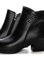 Ghete Dama din piele naturala E0210-1 BLACK | FORMAZIONE