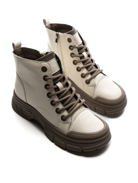 Ghete Dama din piele naturala BY6523 BEIGE-KHAKI | ADVANCER