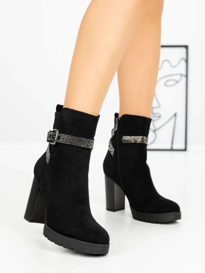 Botine cu Toc Gros QT07-31 BLACK | BELLICY