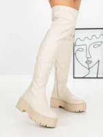 Cizme Dama cu Platforma W3032-1 BEIGE | BELLICY