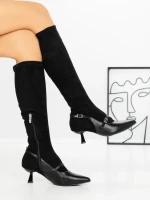 Cizme Dama cu Toc J6175 BLACK | MIA SHOES