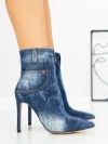 Botine cu Toc Subtire J6139 BLUE | MIA SHOES