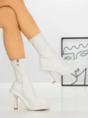 Botine cu Toc si Platforma J6156 WHITE | MIA SHOES