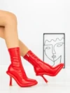 Botine cu Toc si Platforma J6156 RED | MIA SHOES
