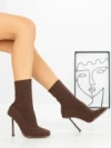 Botine cu Toc Subtire B5931 BROWN | MIA SHOES