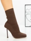 Botine cu Toc Subtire B5931 BROWN | MIA SHOES