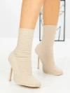 Botine cu Toc Subtire B5931 BEIGE | MIA SHOES