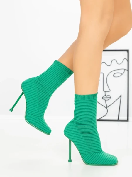 Botine cu Toc Subtire B5931 GREEN | MIA SHOES