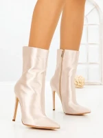 Botine cu Toc Subtire C-269X BEIGE | STEPHAN