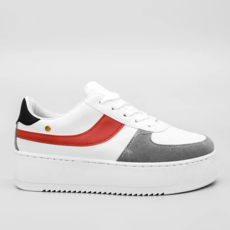 Pantofi Sport cu Platforma Dama GB25 White Mei