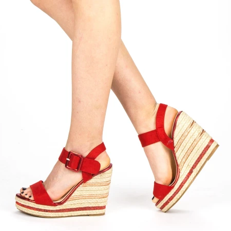 Sandale Dama cu Toc si Platforma YBS23 Red Mei