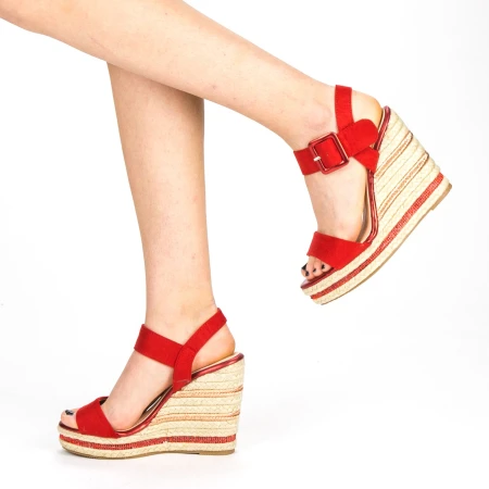 Sandale Dama cu Toc si Platforma YBS23 Red Mei