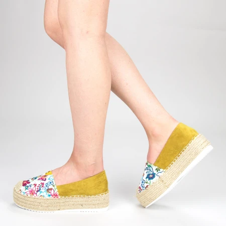 Pantofi Casual Dama cu Platforma FS6 Yellow Mei