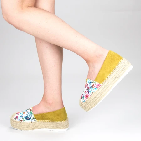 Pantofi Casual Dama cu Platforma FS6 Yellow Mei