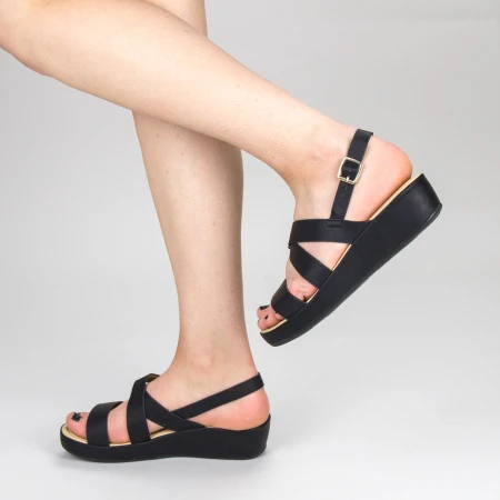 Sandale Dama cu Platforma GH116 Black Mei