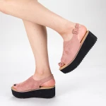 Sandale Dama cu Platforma 266-13 Pink Mulanka