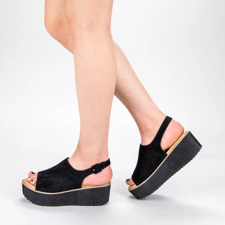 Sandale Dama cu Platforma 266-13 Black Mulanka