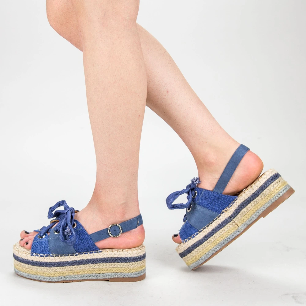Sandale dama cu platforma ab25-8 blue (303) malien