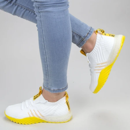 Pantofi Sport Dama YKQ70 White-yellow Mei