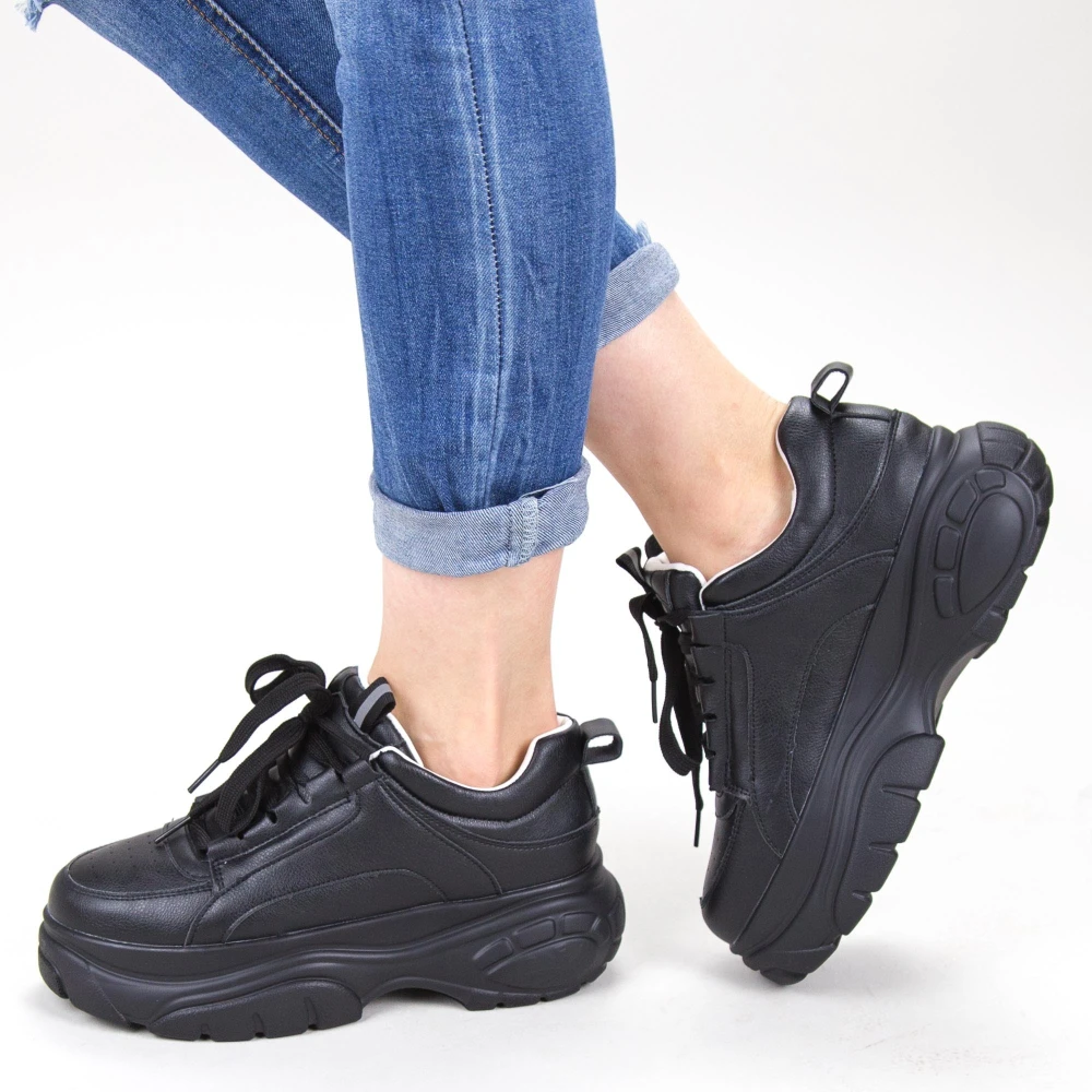 Pantofi sport dama cu platforma jyp1 black (067) mei