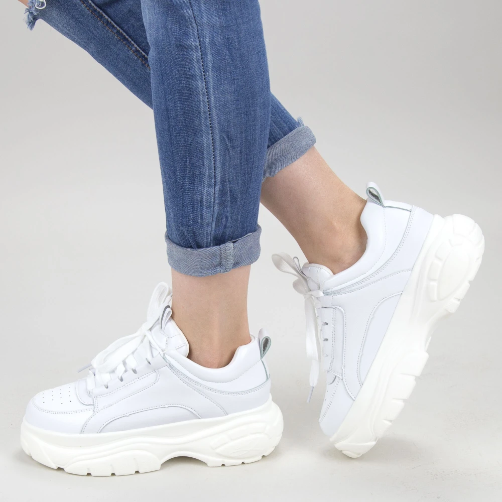 Pantofi sport dama cu platforma jyp1 white (067) mei