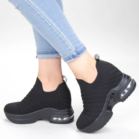Pantofi Sport Dama cu Platforma SJN278 All-Black Mei