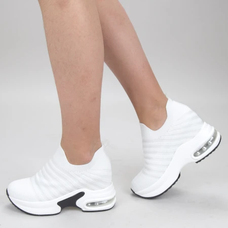 Pantofi Sport Dama cu Platforma SJN278 White Mei