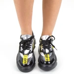 Pantofi Sport Dama cu Platforma 191 PSDP Black-yellow Sport Fashion