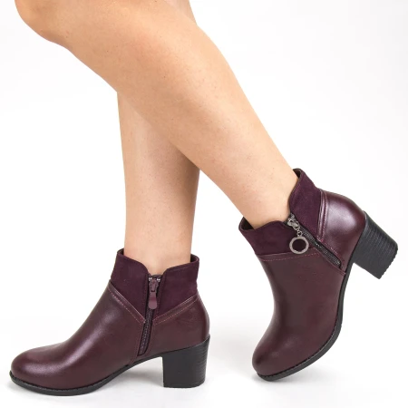 Botine Dama cu Toc WT1981 Maroon Mei