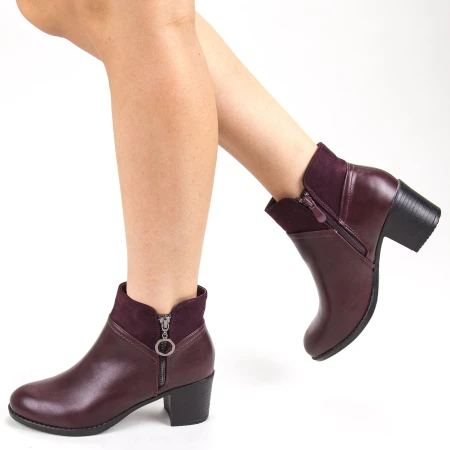 Botine Dama cu Toc WT1981 Maroon Mei