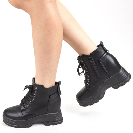 Ghete Dama Sport cu Platforma NX7 Black Mei