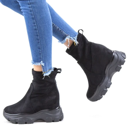 Ghete Dama cu Platforma SJN297 Black Mei