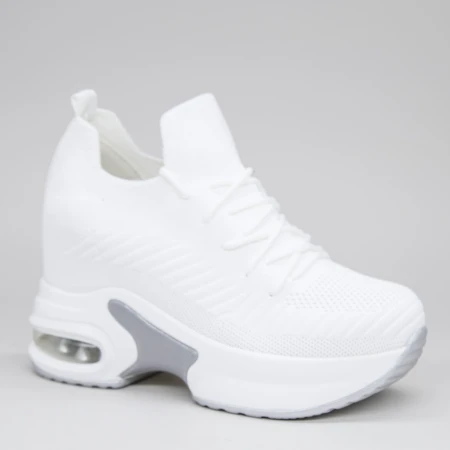 Pantofi Sport Dama cu Platforma WLGH6 White Mei