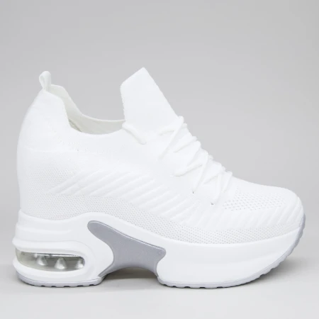 Pantofi Sport Dama cu Platforma WLGH6 White Mei