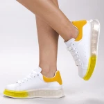 Pantofi Sport Dama YKQ195 White-Yellow Mei